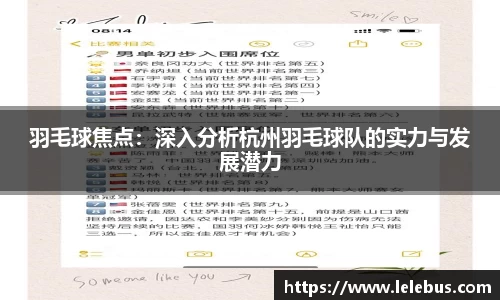 羽毛球焦点：深入分析杭州羽毛球队的实力与发展潜力